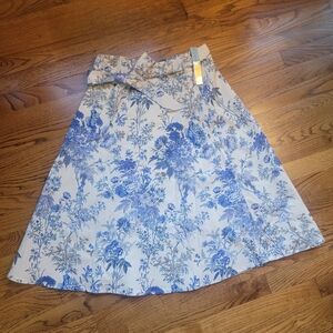 Floral Blue and White Women's Skirt
